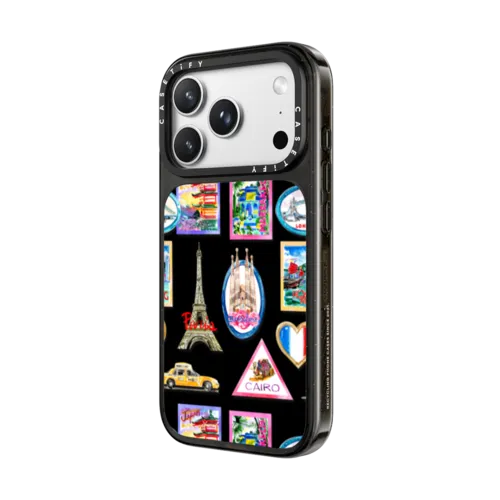 Vintage Luggage Stickers - iPhone 18 Pro Max - Impact Case MagSafe Compatible - Glossy