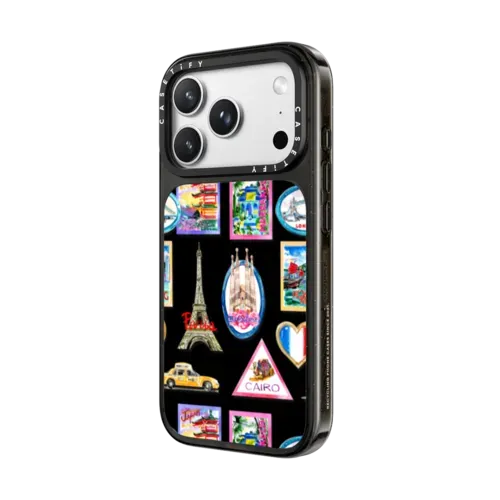 Vintage Luggage Stickers - iPhone 18 Pro Max - Impact Case MagSafe Compatible - Glossy
