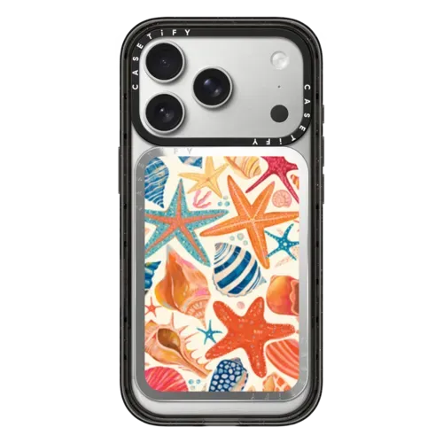 Sea Shells by Grace Andersson - Snappy Cardholder Stand - Snappy Mirror Cardholder Stand MagSafe Compatible