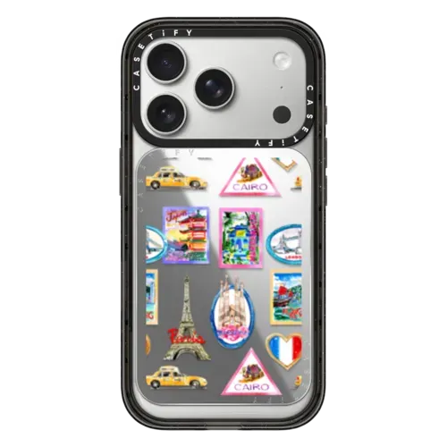 Vintage Luggage Stickers - Snappy Cardholder Stand - Snappy Mirror Cardholder Stand MagSafe Compatible
