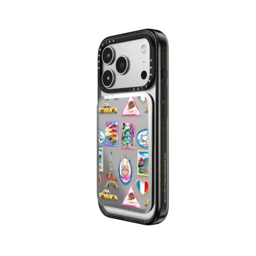 Vintage Luggage Stickers - Snappy Cardholder Stand - Snappy Mirror Cardholder Stand MagSafe Compatible