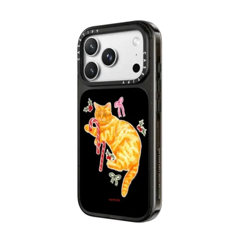 Candy Cane Cat - iPhone 18 Pro Max - Impact Case MagSafe Compatible - Glossy