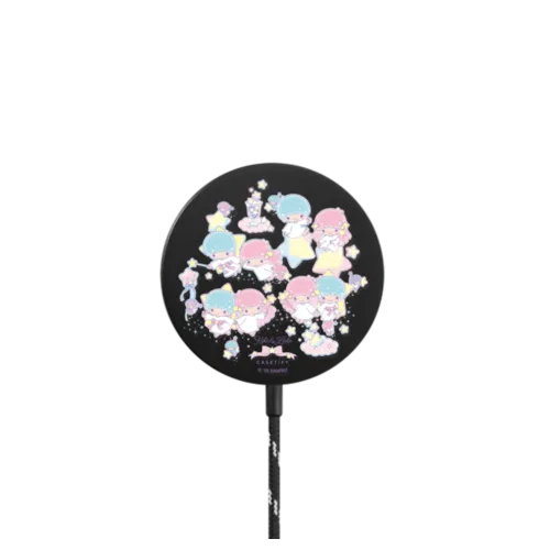 Little Twin Stars 50th Anniversary Sticker Magnetic Wireless Charger - PowerThru Magnetic Wireless Charger MagSafe Compatible