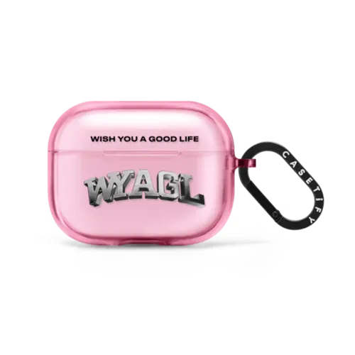 WYAGL Logo Earbuds Case - Silver Logo - AirPods Pro 2 - Earbuds Impact Case