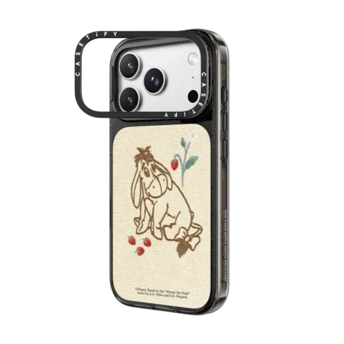 Winnie The Pooh & Friends Embroidered Phone Case - Eeyore - With Background - iPhone 18 Pro Max - Impact Ring Stand Case MagSafe Compatible - Glossy