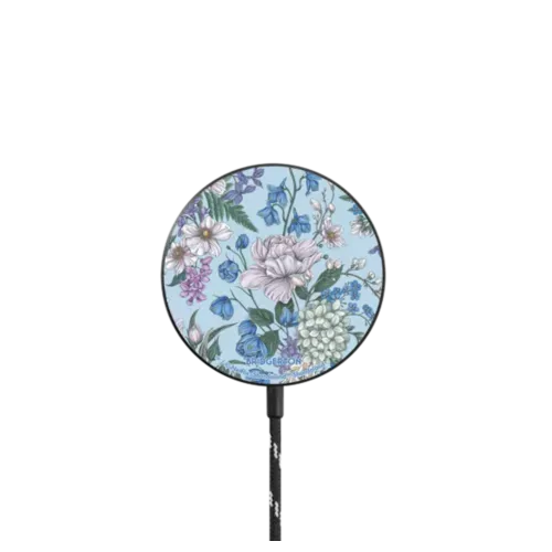 Bridgerton Blooming Flowers PowerThru Wireless Charger - PowerThru Magnetic Wireless Charger MagSafe Compatible