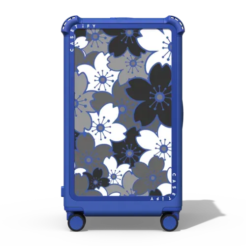 Black Sakura Bloom - 29" Check-In Trunk Suitcase - Bounce Suitcase