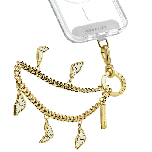 Melting Clock Curb Chain Wrist Strap (The Persistence of Memory, 1931) - - - Metal Chain Wrist Strap